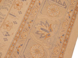 handmade Geometric Kafkaz Ivory Lt. Gray Hand Knotted RECTANGLE 100% WOOL area rug 8x10