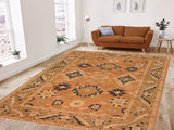 handmade Transitional Kafkaz Rust Lt. Green Hand Knotted RECTANGLE 100% WOOL area rug 8x10