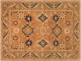 handmade Transitional Kafkaz Rust Lt. Green Hand Knotted RECTANGLE 100% WOOL area rug 8x10