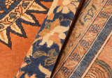 handmade Geometric Kafkaz Chobi Ziegler Rust Blue Hand Knotted RECTANGLE 100% WOOL area rug 8 x 10