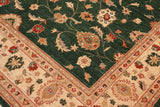 handmade Traditional Kafkaz Chobi Ziegler Green Beige Hand Knotted RECTANGLE 100% WOOL area rug 8 x 10