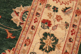 handmade Traditional Kafkaz Chobi Ziegler Green Beige Hand Knotted RECTANGLE 100% WOOL area rug 8 x 10