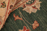 handmade Traditional Kafkaz Chobi Ziegler Green Beige Hand Knotted RECTANGLE 100% WOOL area rug 8 x 10