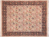 handmade Traditional Irfan Beige Blue Hand Knotted RECTANGLE 100% WOOL area rug 8x10