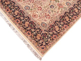 handmade Traditional Irfan Beige Blue Hand Knotted RECTANGLE 100% WOOL area rug 8x10