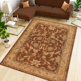 handmade Traditional Kafkaz Chobi Ziegler Brown Gold Hand Knotted RECTANGLE 100% WOOL area rug 8 x 10