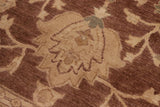 handmade Traditional Kafkaz Chobi Ziegler Brown Tan Hand Knotted RECTANGLE 100% WOOL area rug 8 x 10