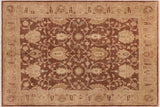 handmade Traditional Kafkaz Chobi Ziegler Brown Tan Hand Knotted RECTANGLE 100% WOOL area rug 8 x 10