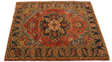 handmade Geometric Kafkaz Chobi Ziegler Rust Blue Hand Knotted RECTANGLE 100% WOOL area rug 4 x 6