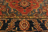 handmade Geometric Kafkaz Chobi Ziegler Rust Blue Hand Knotted RECTANGLE 100% WOOL area rug 4 x 6