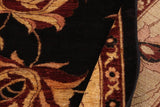 handmade Traditional Kafkaz Chobi Ziegler Black Gold Hand Knotted RECTANGLE 100% WOOL area rug 9 x 12