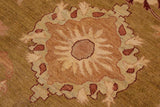 handmade Traditional Kafkaz Chobi Ziegler Green Brown Hand Knotted RECTANGLE 100% WOOL area rug 9 x 12