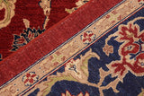 handmade Traditional Kafkaz Chobi Ziegler Red Blue Hand Knotted RECTANGLE 100% WOOL area rug 9 x 12