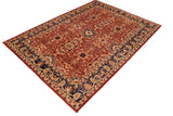 handmade Traditional Kafkaz Chobi Ziegler Rust Blue Hand Knotted RECTANGLE 100% WOOL area rug 10 x 14