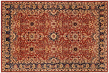 Oriental Ziegler Jeanmari Rust Blue Hand-Knotted Wool Rug - 9'11'' x 13'5''