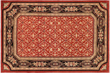 Classic Ziegler Jaye Red Black Hand-Knotted Wool Rug - 9'10'' x 13'6''