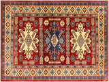 Antique Tribal Sherwan Audria Red/Beige Wool Rug - 3'7'' x 5'8''