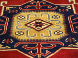 handmade Geometric Sherwan Red Beige Hand Knotted RECTANGLE 100% WOOL area rug 4x6