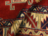 handmade Geometric Sherwan Red Beige Hand Knotted RECTANGLE 100% WOOL area rug 4x6