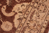 handmade Traditional Kafkaz Chobi Ziegler Brown Tan Hand Knotted RECTANGLE 100% WOOL area rug 8 x 10