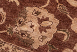 handmade Traditional Kafkaz Chobi Ziegler Brown Tan Hand Knotted RECTANGLE 100% WOOL area rug 8 x 10