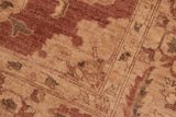handmade Traditional Kafkaz Chobi Ziegler Brown Tan Hand Knotted RECTANGLE 100% WOOL area rug 8 x 10