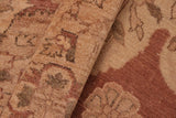 handmade Traditional Kafkaz Chobi Ziegler Brown Tan Hand Knotted RECTANGLE 100% WOOL area rug 8 x 10