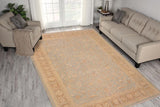handmade Traditional Kafkaz Chobi Ziegler Lt. Blue Lt. Brown Hand Knotted RECTANGLE 100% WOOL area rug 9 x 11