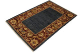handmade Modern Gabbeh Blue Red Hand Knotted Rectangel Hand Knotted 100% Vegetable Dyed wool area rug 4 x 6