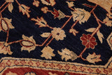 handmade Geometric Kafkaz Chobi Ziegler Rust Blue Hand Knotted RECTANGLE 100% WOOL area rug 10 x 12