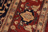 handmade Geometric Kafkaz Chobi Ziegler Rust Blue Hand Knotted RECTANGLE 100% WOOL area rug 10 x 12
