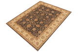 handmade Traditional Kafkaz Chobi Ziegler Charcoal Beige Hand Knotted RECTANGLE 100% WOOL area rug 9 x 12
