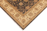 handmade Traditional Kafkaz Chobi Ziegler Charcoal Beige Hand Knotted RECTANGLE 100% WOOL area rug 9 x 12
