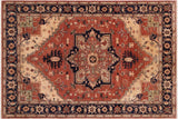 Rustic Heriz Ziegler Anthony Rust Blue Hand-Knotted Rug - 9'1'' x 11'7''