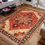 handmade Geometric Kafkaz Chobi Ziegler Rust Blue Hand Knotted RECTANGLE 100% WOOL area rug 10 x 14
