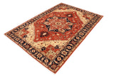 handmade Geometric Kafkaz Chobi Ziegler Rust Blue Hand Knotted RECTANGLE 100% WOOL area rug 10 x 14
