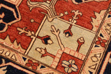 handmade Geometric Kafkaz Chobi Ziegler Rust Blue Hand Knotted RECTANGLE 100% WOOL area rug 10 x 14
