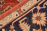 handmade Geometric Kafkaz Chobi Ziegler Rust Blue Hand Knotted RECTANGLE 100% WOOL area rug 10 x 14