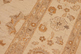 handmade Traditional Kafkaz Chobi Ziegler Tan Brown Hand Knotted RECTANGLE 100% WOOL area rug 10 x 14