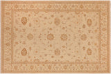 handmade Traditional Kafkaz Chobi Ziegler Tan Brown Hand Knotted RECTANGLE 100% WOOL area rug 10 x 14