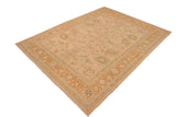 handmade Traditional Kafkaz Chobi Ziegler Tan Rust Hand Knotted RECTANGLE 100% WOOL area rug 10 x 13