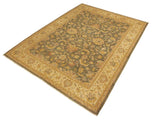handmade Transitional Kafkaz Lt. Green Tan Hand Knotted RECTANGLE WOOL&SILK area rug 9x12