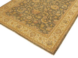 handmade Transitional Kafkaz Lt. Green Tan Hand Knotted RECTANGLE WOOL&SILK area rug 9x12