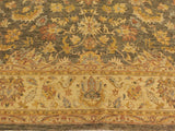 handmade Transitional Kafkaz Lt. Green Tan Hand Knotted RECTANGLE WOOL&SILK area rug 9x12