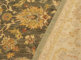 handmade Transitional Kafkaz Lt. Green Tan Hand Knotted RECTANGLE WOOL&SILK area rug 9x12