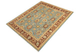 handmade Traditional Kafkaz Chobi Ziegler Blue Brown Hand Knotted RECTANGLE 100% WOOL area rug 8 x 10