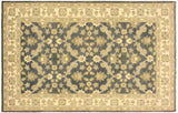 Shabby Chic Ziegler Jack Charcoal Blue Hand-Knotted Wool Rug - 4'1'' x 6'4''