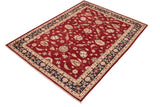 handmade Traditional Kafkaz Chobi Ziegler Red Blue Hand Knotted RECTANGLE 100% WOOL area rug 6 x 9