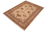 handmade Traditional Kafkaz Chobi Ziegler Beige Tan Hand Knotted RECTANGLE 100% WOOL area rug 6 x 9