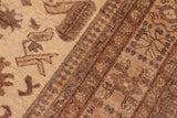 handmade Traditional Kafkaz Chobi Ziegler Beige Tan Hand Knotted RECTANGLE 100% WOOL area rug 6 x 9